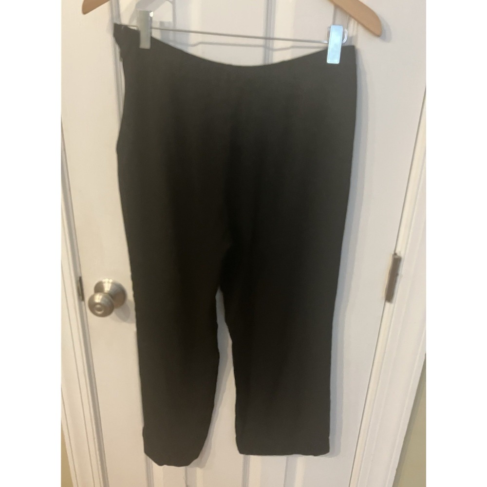 Susan Bristol Fabrique Black  Dress Pants Wide Bottom Stretchy Career Waist 10